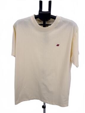 Vintage New Balance Minimalist Logo T-Shirt Cream Casual Large